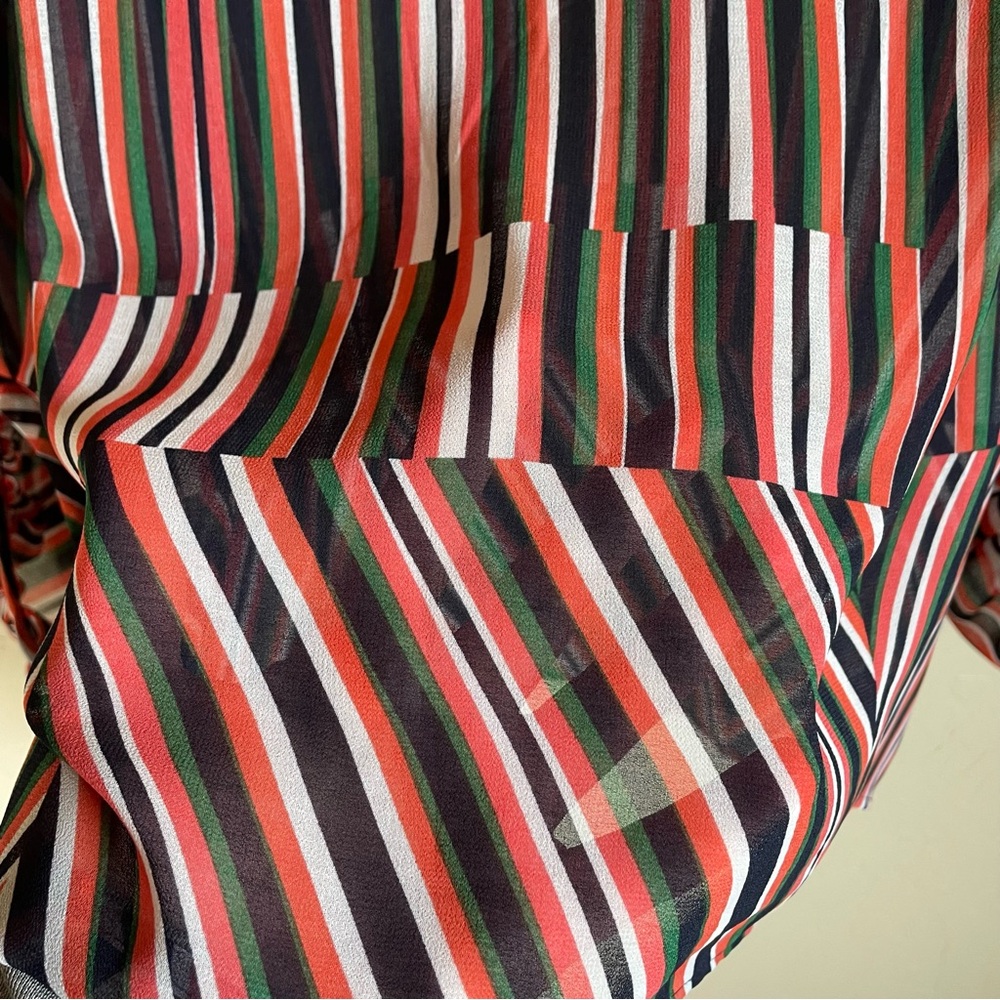CAbi #5519 The Ultimate Multicolor Stripe Blouse Sheer medium - Picture 7 of 10
